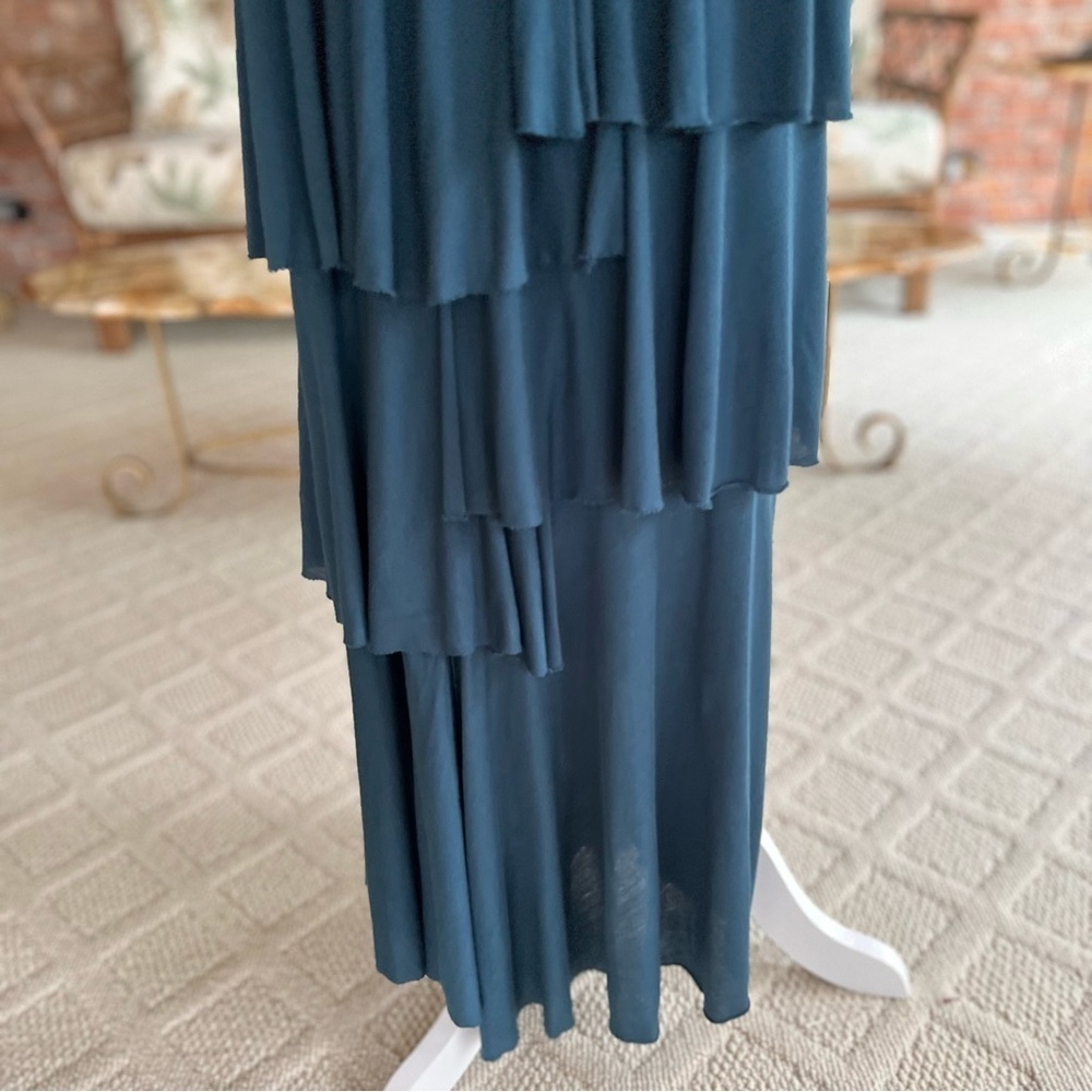Soft Surroundings Dominique Maxi Dress Blue Layered Tiered Knit Sleeveless XS - Picture 10 of 14